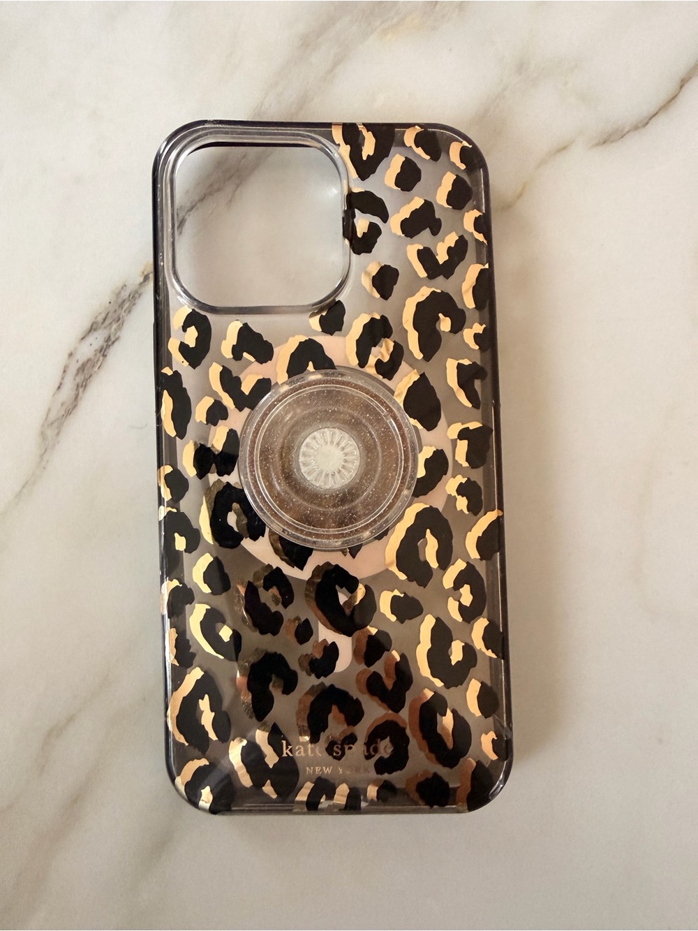 kate spade iPhone 16 max pro Clear Leopard Print Phone case